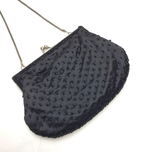 Vintage Black Beaded Purse - Picture 3 of 10